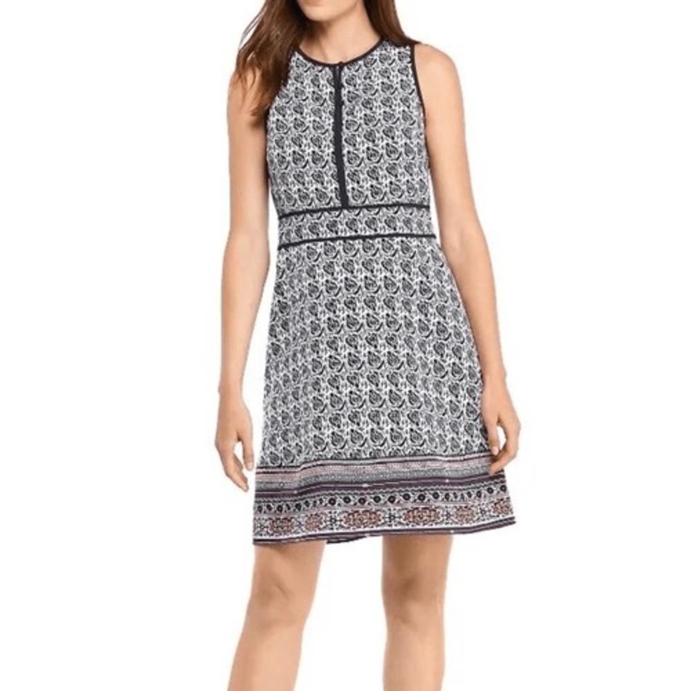 The Limited Dress Womens XL Athenian Border Patterned Sleeveless Fit & Flare New